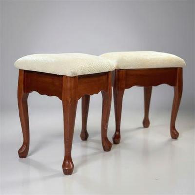 Lot 060   
Queen Anne Style Stools, With Storage, Contemporary, Pair
