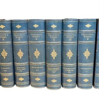Lot 105-Col   
Tolstoy's Works Volumes 1 - 28, 1904, First Editions by Dana Estes & Co.