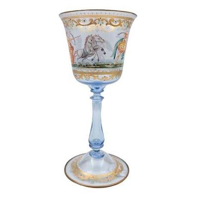 Lot 108   
Venetian Salviati Blue Enamel Sabine Wine Glass, One (1)