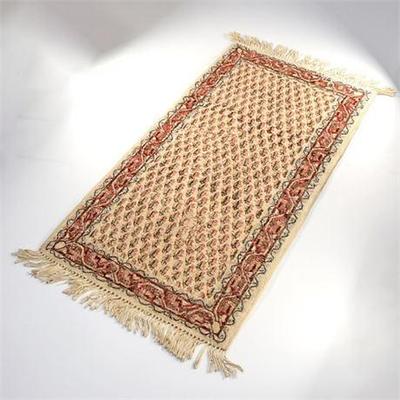 Lot 068   
Iranian Hand-knotted Andelz Wool Rug, Cream and Red