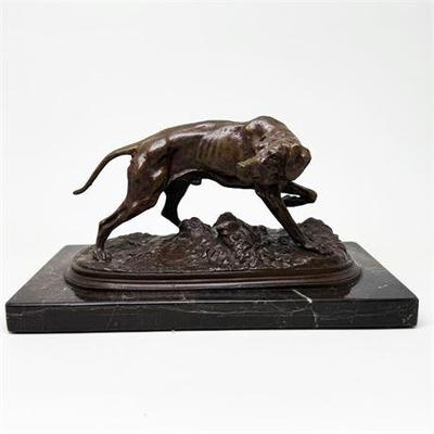 Lot 036-S   
Pierre J Mene(1810-1879), Bronze Hunting Dog