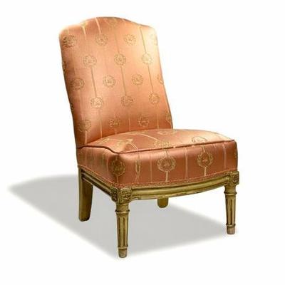 Lot 106  
Antique Child's Silk Upholstered Side Chair