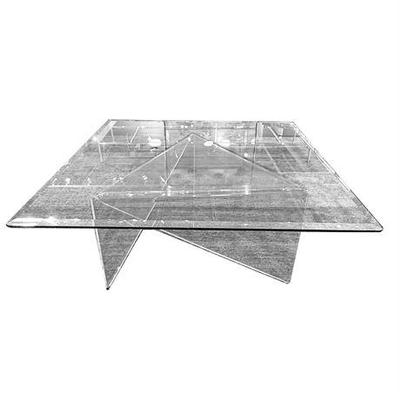 Lot 016   
Mid Century Italian Lucite/Acrylic Base and Glass Cocktail Table