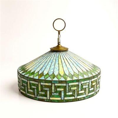 Lot 130   
Arts and Crafts Slag Glass Pendant Lamp