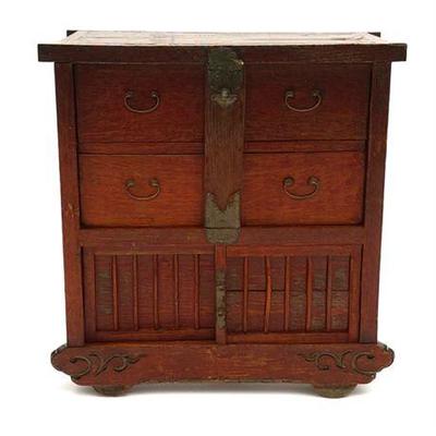 Lot 018   
Japanese Antique Edo Period Tansu with Locking Bar