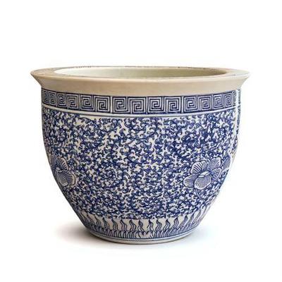Lot 100-023   
Chinese Blue on White Porcelain Planter, 14"