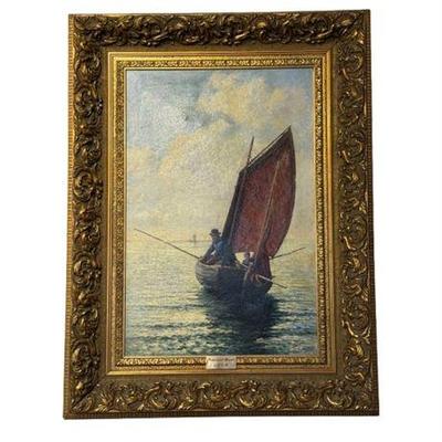 Lot 055-Hen   0 Bid(s)
19th C. Oil, Homeward Bound, by S.W.C.H.