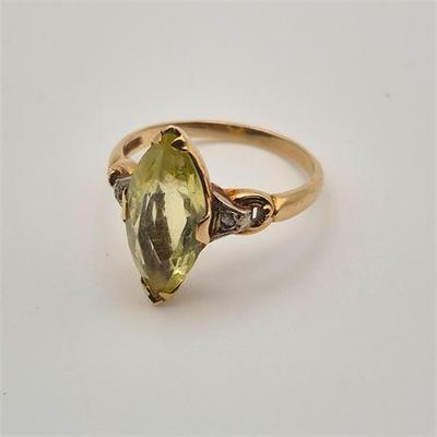 Sale Photo Thumbnail #7: Lot 007  
10K Vintage Yellow Gold Peridot Ring