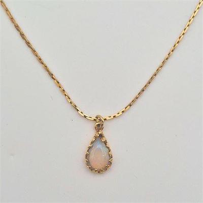 Sale Photo Thumbnail #3: Lot 003  
14K Dainty Opal Necklace