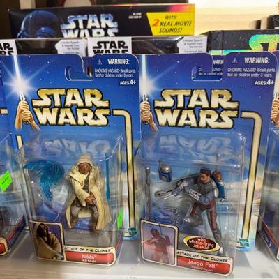 Sale Photo Thumbnail #185: Star Wars Attack of the Clones.   Large collection of figures, planes, 