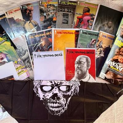 THE WALKING DEAD Collector Lot – Comics, Variant Covers, Entertainment Weekly & Zombie Banner!