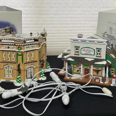 Department 56 Snow Village “Errand Day” Commercial Block – Lighted Buildings with Boxes