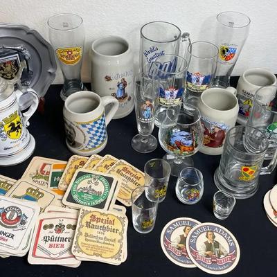 Prost with Pride! German Military Steins, Glassware & Coasters Lot