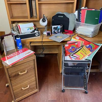 Office Mystery Lot – Desk, Storage, Books & Supplies | What You See + Surprise