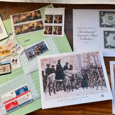 U.S. Bicentennial Collection – Commemorative Stamps, Prints, $2 Bills & 1934 $10 Note...