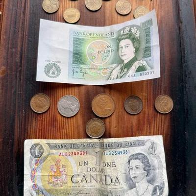 International Currency Cache: Canadian, British & Australian Coins
