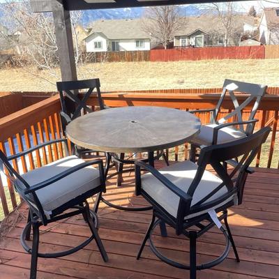 Outdoor Entertaining Ready: 5-Piece Patio Dining Set with Cushions (Table + 4 Chairs)
