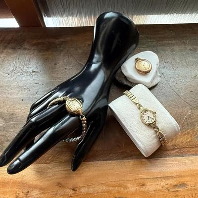 It’s About Time: Hallmark Watch Pendant With Two Bulova Watches, One 10k RGP