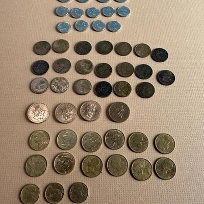 Collection of Vintage French Coins — Mixed Denominations and Eras