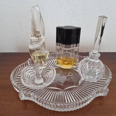 Vintage Crystal Perfume Vanity Set