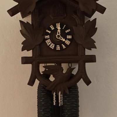 Hand-Carved German Black Forest-Style Cuckoo Clock