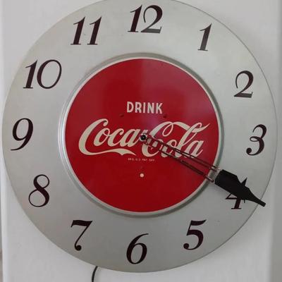 Large Vintage Electric Coca-Cola Clock