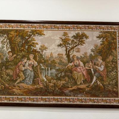 HUGE Vintage Victorian Needlepoint Tapestry