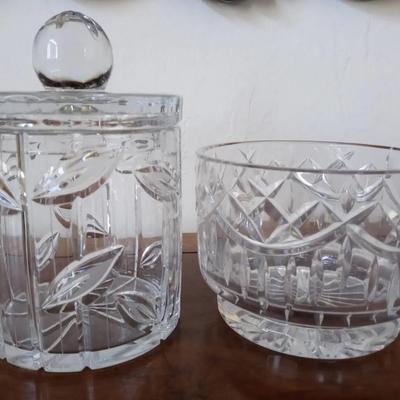 Crystal Cookie Jar & Crystal Fruit Bowl
