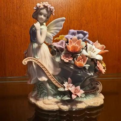 Porcelain Fairy and Floral Bouquet 