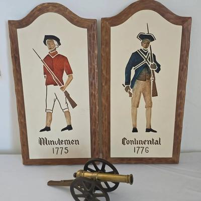 American Revolutionary War Decor and Brass Canon Model