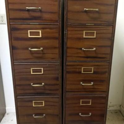 Two-Vintage Metal File Cabinets