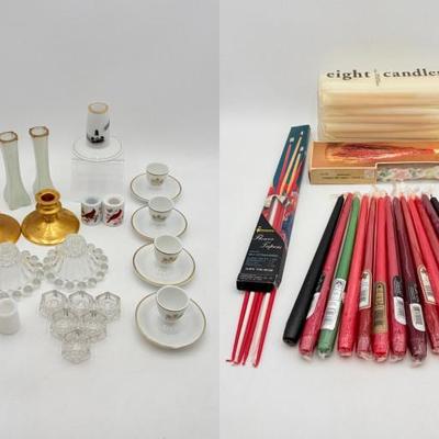 Just add the Moth...Here's the Flame: Vintage Candlesticks/Candles