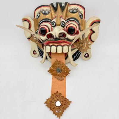 Vintage Indonesian Hand-Carved Rangda Mask + Bonus