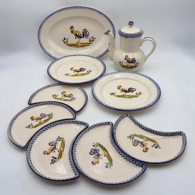 Cocorico French Faience Dishes - High End Vintage