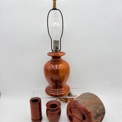 World of Wood - Lamp, Vases, & Jewel Box
