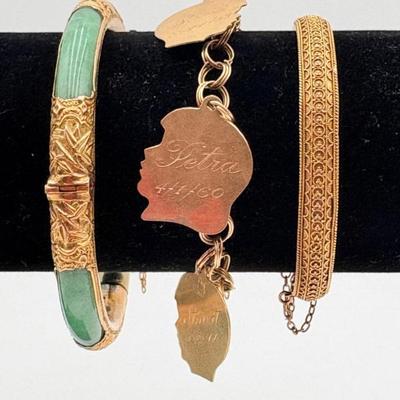 14K Gold Bracelet Trio - See Notes!