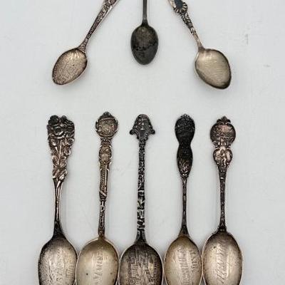 Vintage Sterling Spoons - Travel Themes