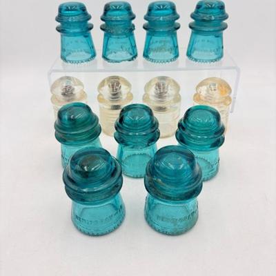 Baker's Dozen Antique Electrical Insulators
