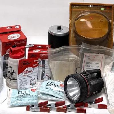 Vintage Fuller Cleaner, Rock Tumbler, Spotlight and Tool Collection