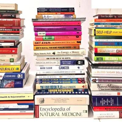 Large Collection Of Books About Health, Money, and Self Esteem 