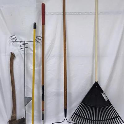 Yard Tool Assortment with Fishing Rod Holder