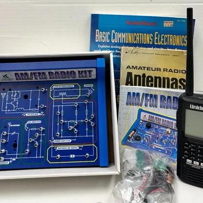 Vintage Radio AM/FM Radio Kit, "Uniden" BCD436HP Scanner and Books
