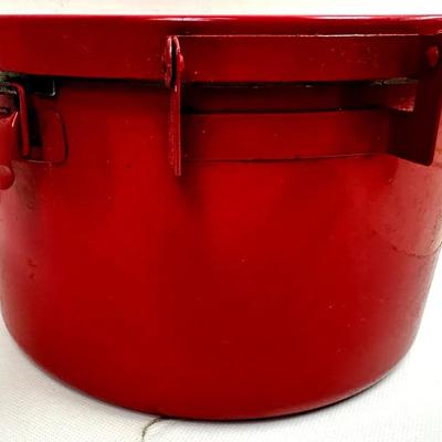 Vintage Industrial Red Metal Safety Dip Tank / Parts Washer