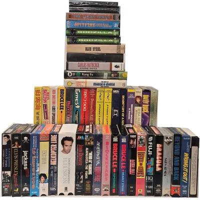 Vintage VHS Tapes Bruce Lee, Dracula, Godzilla, and More