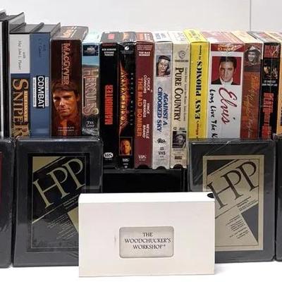 Retro VHS and Disc Movie Collection