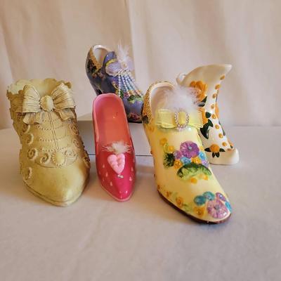 Collection Of Vintage Decorative Ceramic Shoes