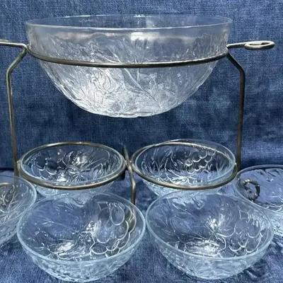 KIG Glass Bowl And Small Dessert Bowls 