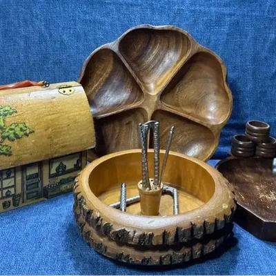 Vintage MCM Wood Decor