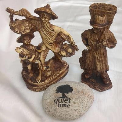 Vintage Hand Carved Asian Figurines 