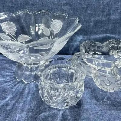 Crystal - Vintage Imperlux Crystal Rose Bowl